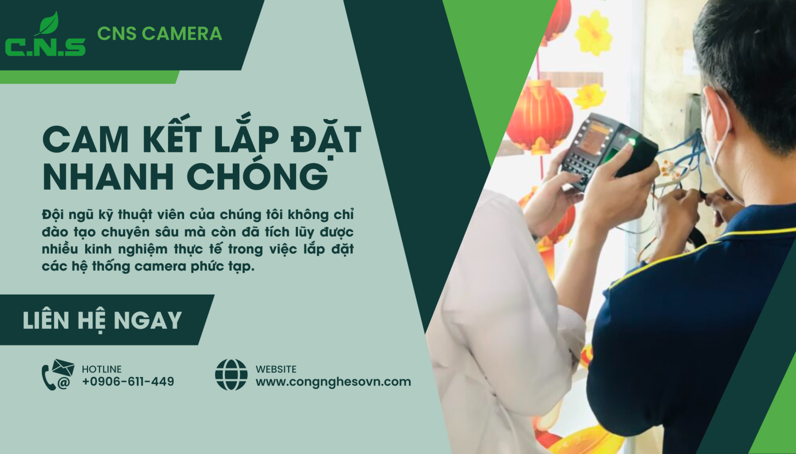 Quy trình thi công lắp đặt máy chấm công của CNS Camera.